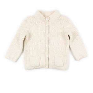 TALBOTS off-white button down cable knit cardigan sweater size S